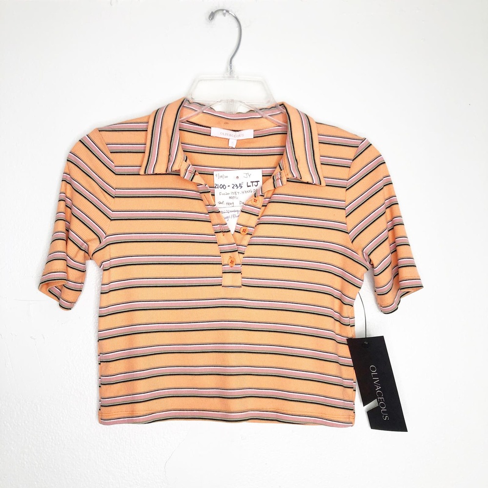 Olivaceous Ribbed Crop Top Polo - Picture 11 of 11